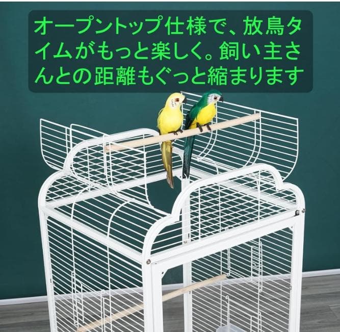 Ruexue 鳥かご 前後透明アクリルパネル(幅46×奥行43×高さ86cm) Ruexue