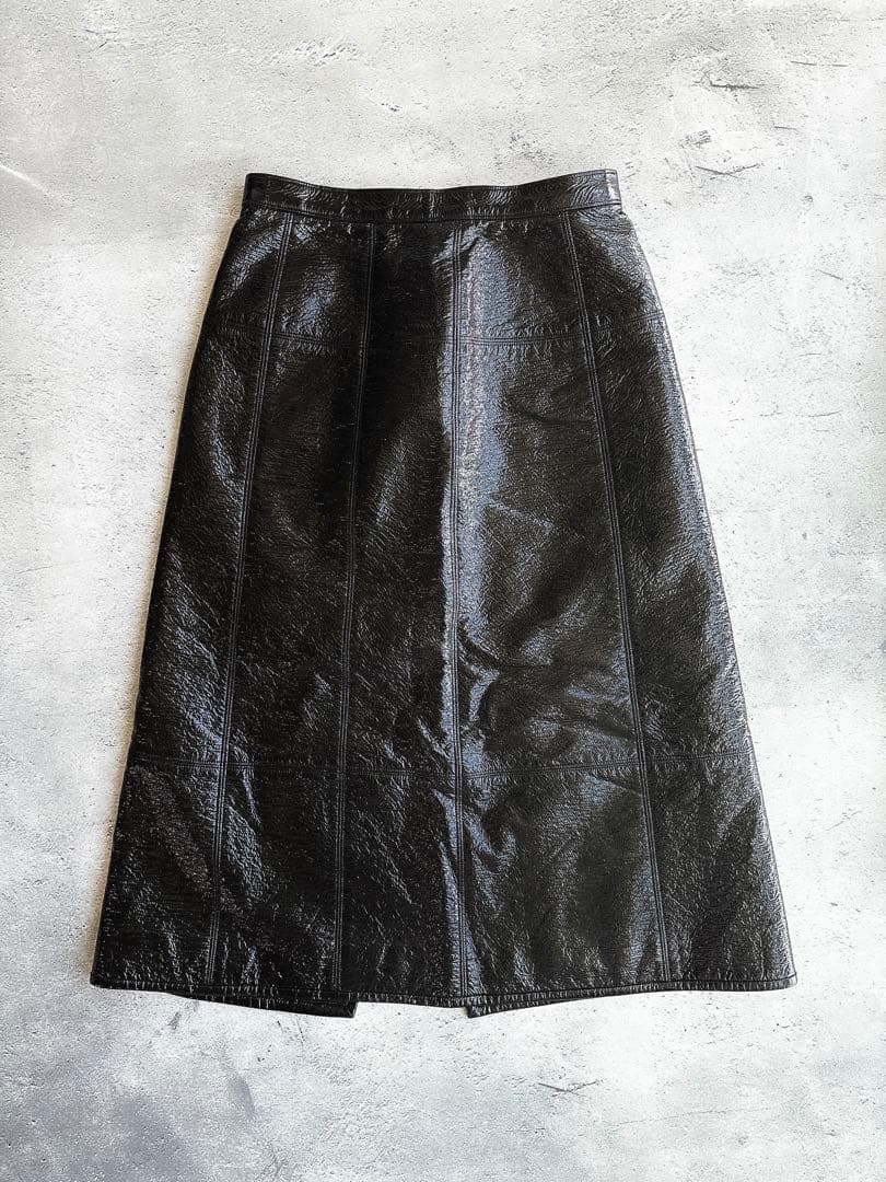 LUDLOW ラドロー パテントスカート ブラック