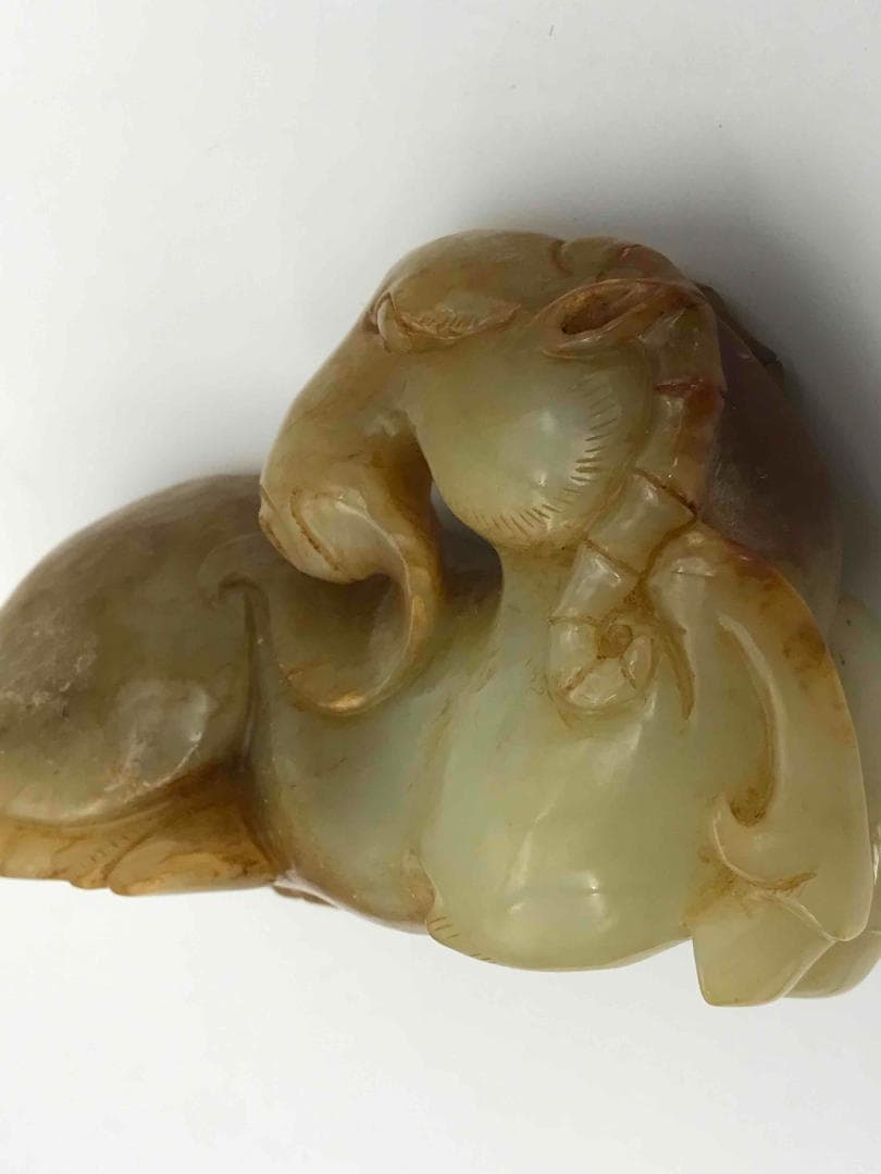 漢時代 和田玉 瑞獣 瑞馬 神駿 玉彫り 古玉石 時代物(F-