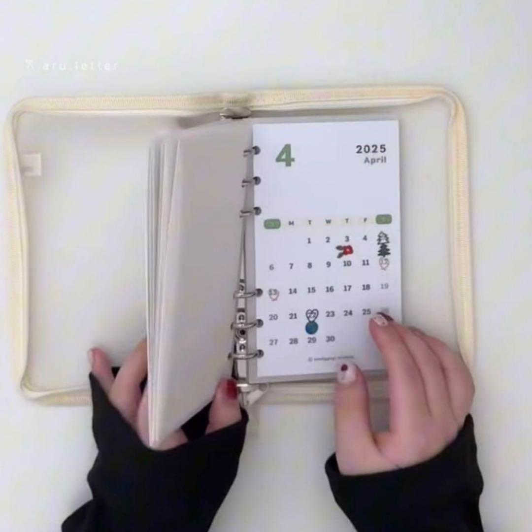 早い者勝ち 韓国 バインダー カバー 貯金 現金管理 リフィル ピンク