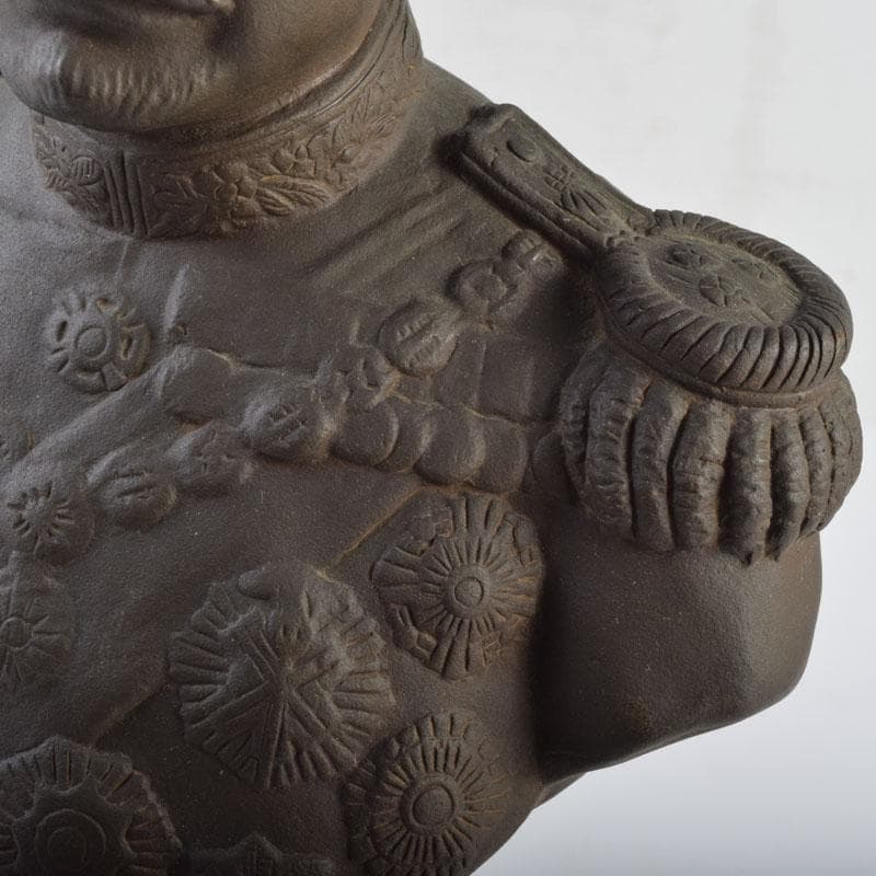 彫刻家 山本瑞雲作 玉定鋳 ブロンズ 東郷元帥像 高さ約23.5