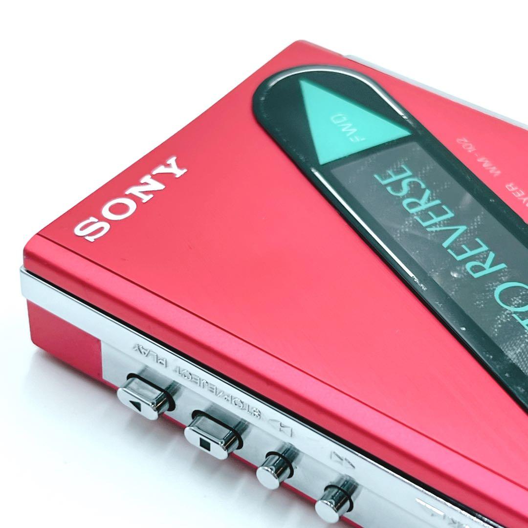 超美品・動作品】 SONY WM-102 ウォークマン 希少色 レッド - メルカリ