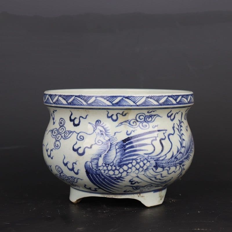 明治期 瀬戸焼 染錦朝顔文沈香壺 飾壺 瀬戸