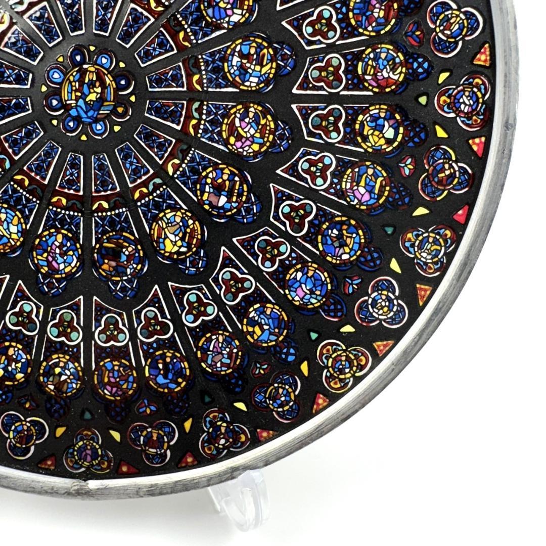 大判ノートルダム大聖堂(パリ)ステンドグラス 北のバラ窓 グラス