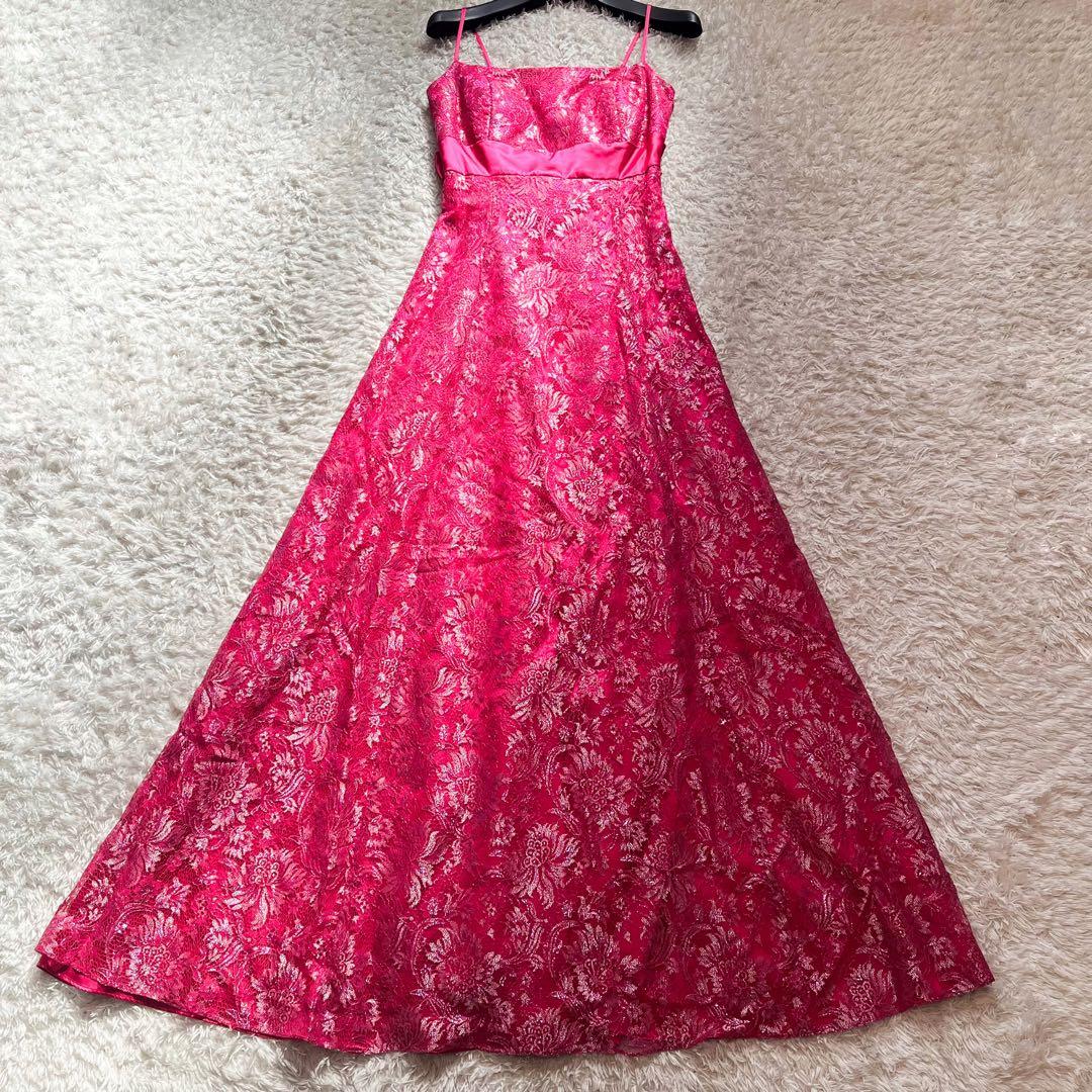 エメ ステージドレス 演奏会 9号 ロイヤルピンク 刺繍レース Aライン
