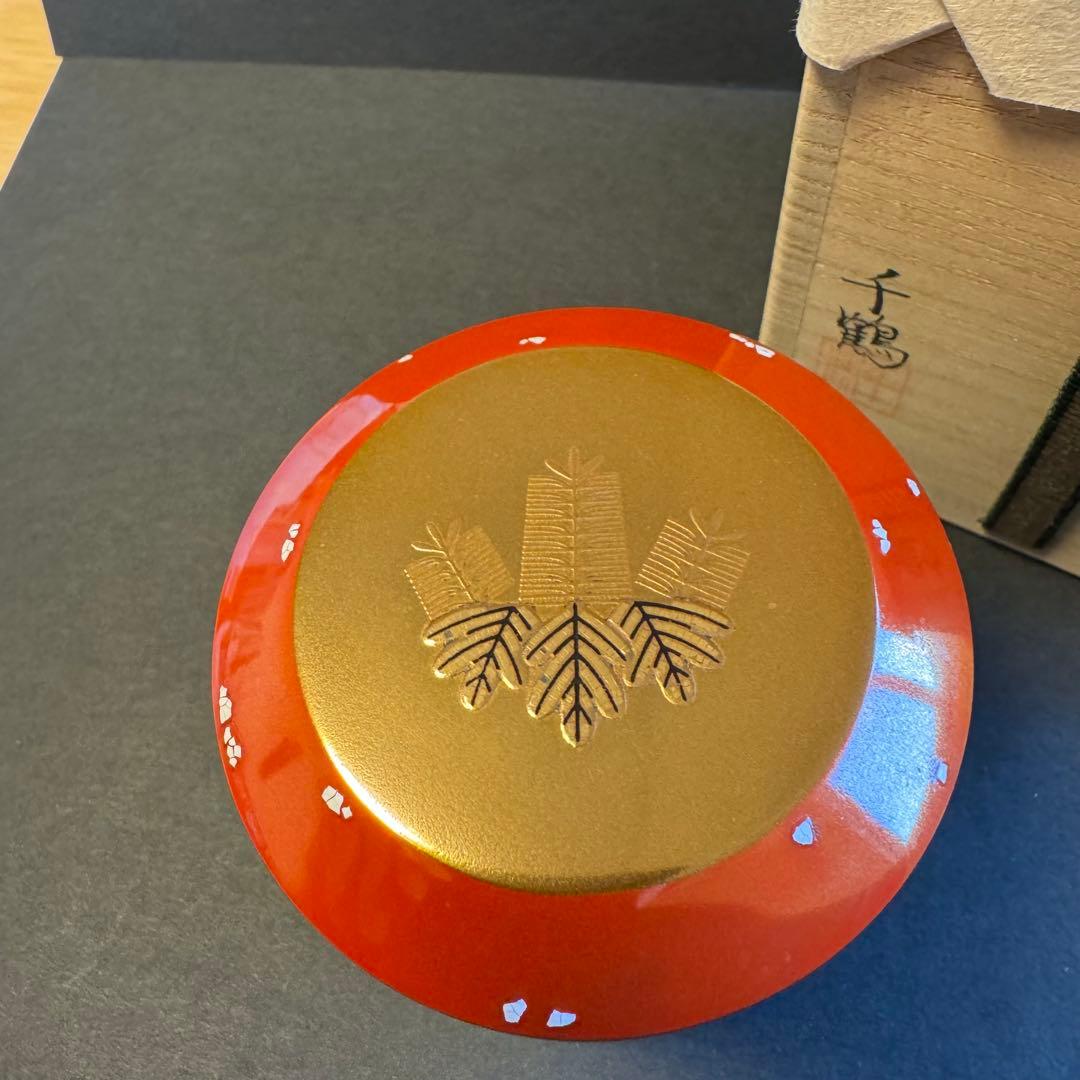 茶道具 桐蒔絵 雪吹 千鶴作 共箱付き 棗