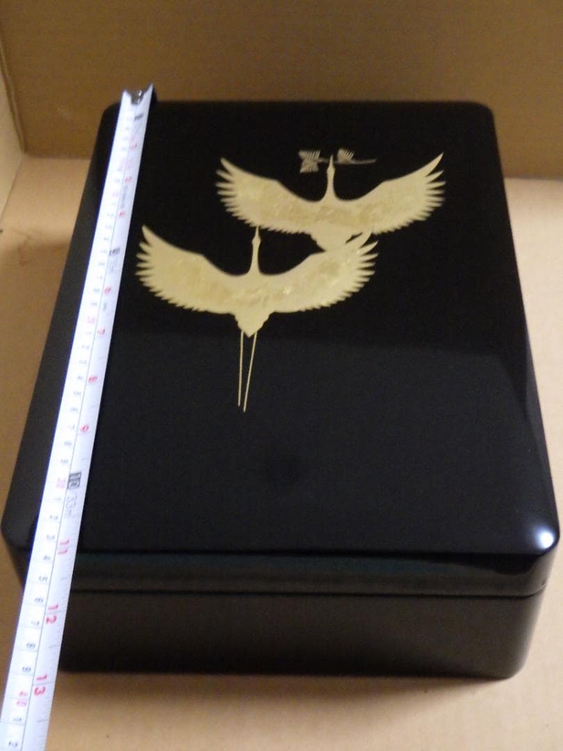 未使用 輪島塗 昇鶴 丹蔵 蒔絵 文庫 輪島漆器 大端稔 縦33㎝ 三越