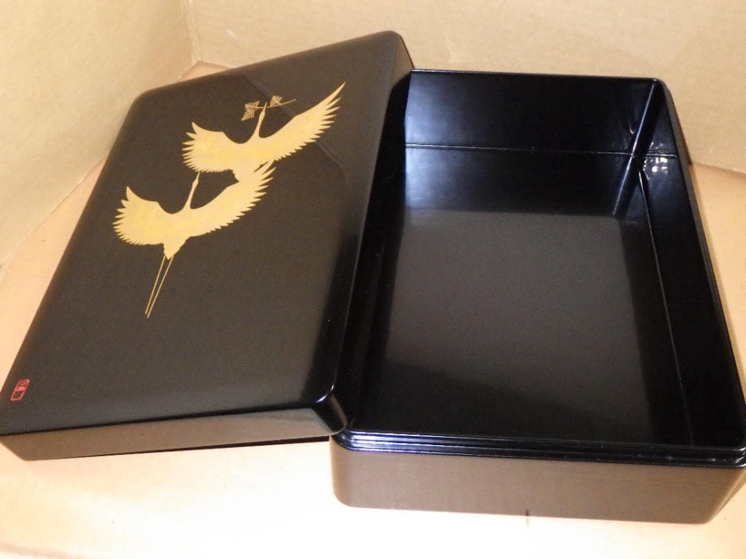 未使用 輪島塗 昇鶴 丹蔵 蒔絵 文庫 輪島漆器 大端稔 縦33㎝ 三越