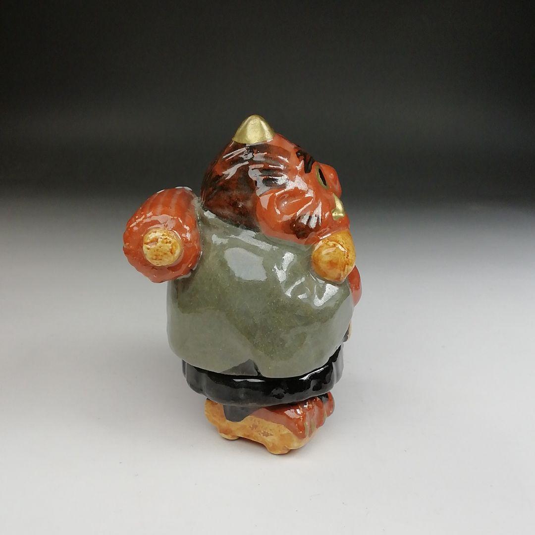 T840 香合 『鬼の念仏』『伊東桂楽 造』 共箱 茶道具