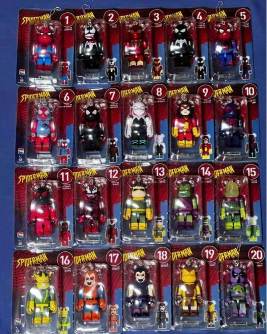 ベアブリック スパイダーマン Happyくじ 全20種コンプリートセット