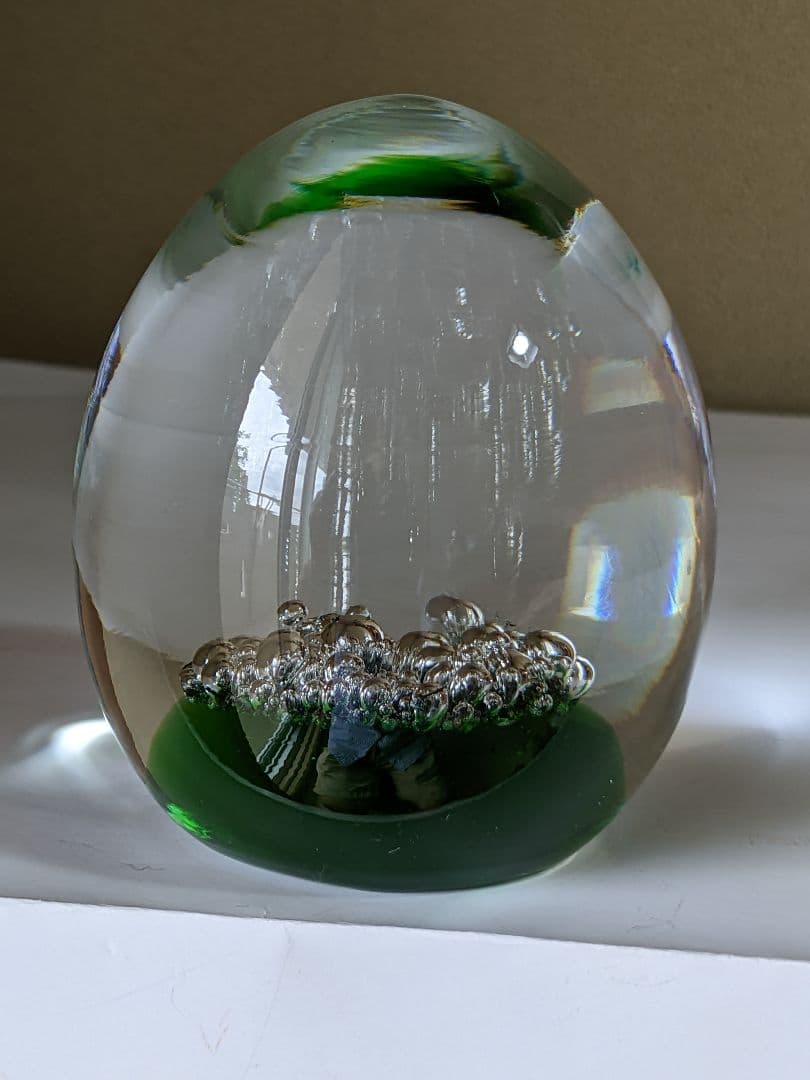 ♢ヴィンテージ物 チェコスロバキア ガラス工芸 ペーパーウェイト 置物