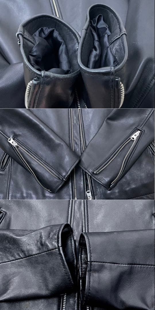 美品 UNION STATION シングルライダース キルティング 羊革 レザーの