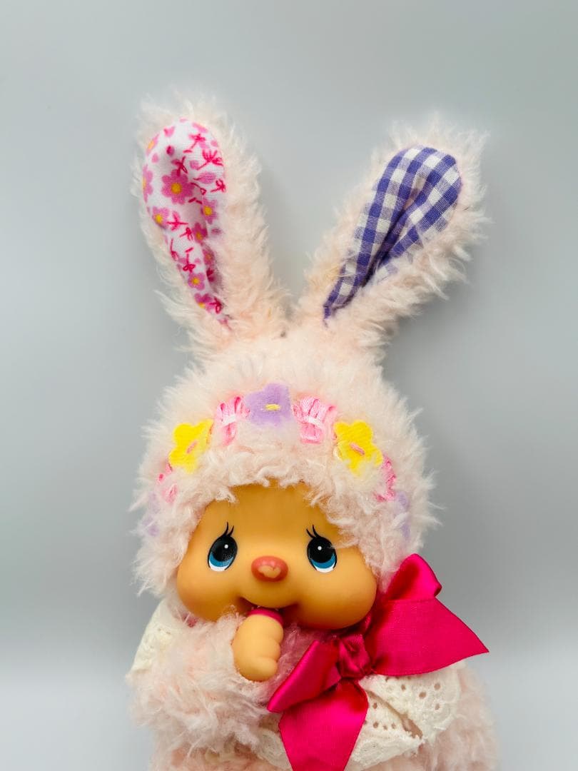 チムたん フラワーバニー 　モンチッチ　セキグチ　レトロ　ぬいぐるみ