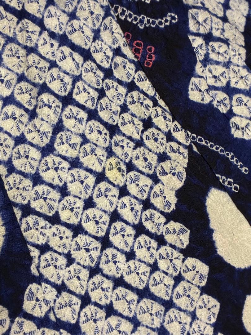 浴衣　有松鳴海絞り　蔓花　裄67cm