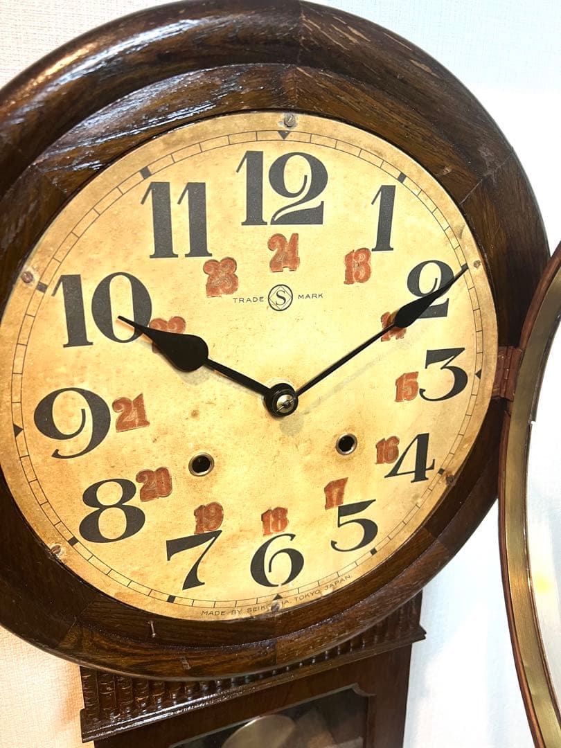 精工舎SEIKOSHA振り子時計ゼンマイ掛け時計柱時計古時計ボンボン時計