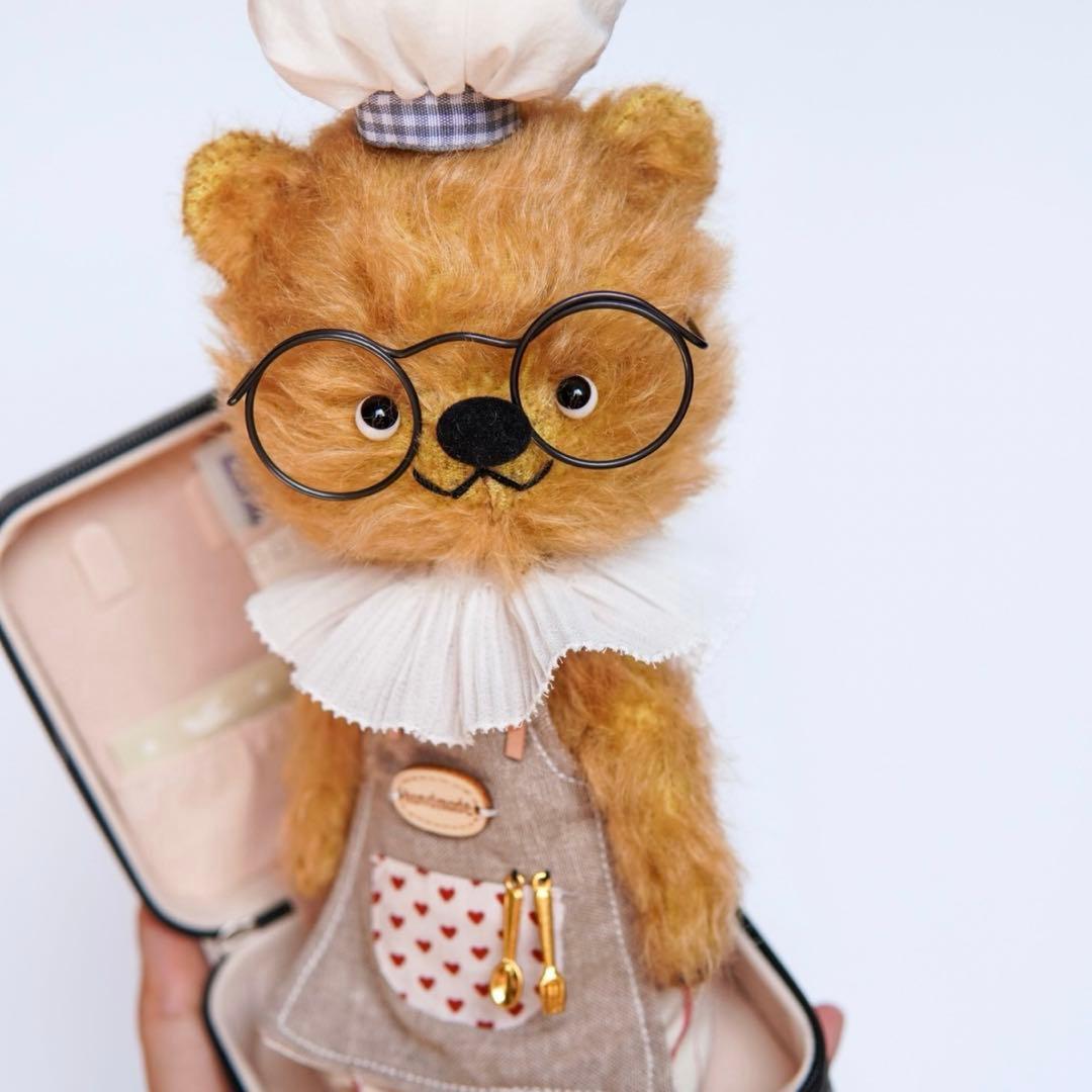 気まぐれのシェフくま ぬいぐるみ テディベア 海外作家様 ハンドメイド 熊