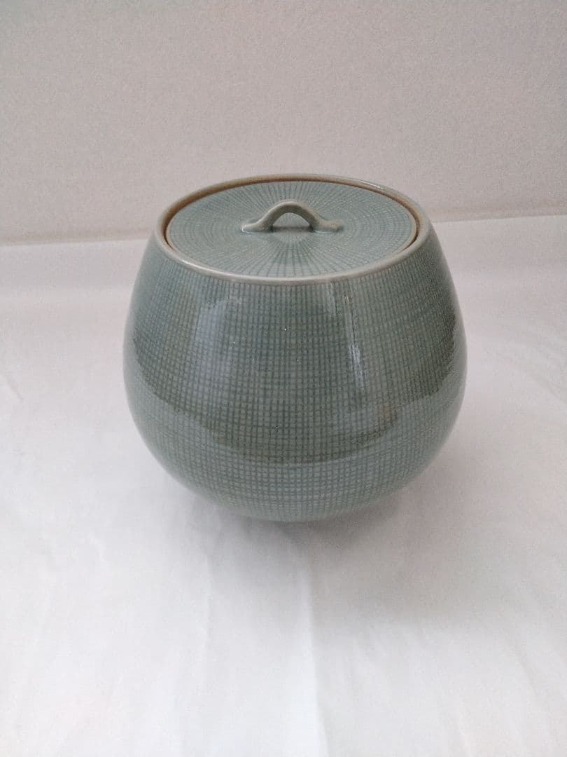 水指 方赫山 東國窯 高麗青磁布目水指 共箱
