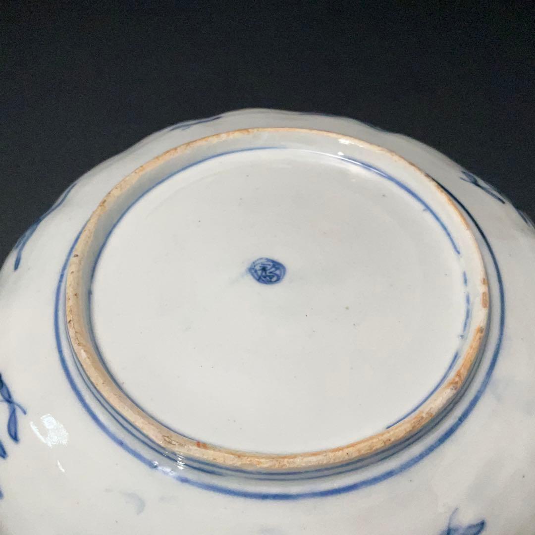 伊万里色絵窓絵花図七寸皿∅21㎝　赤絵　通り文　古伊万里　R1379B2