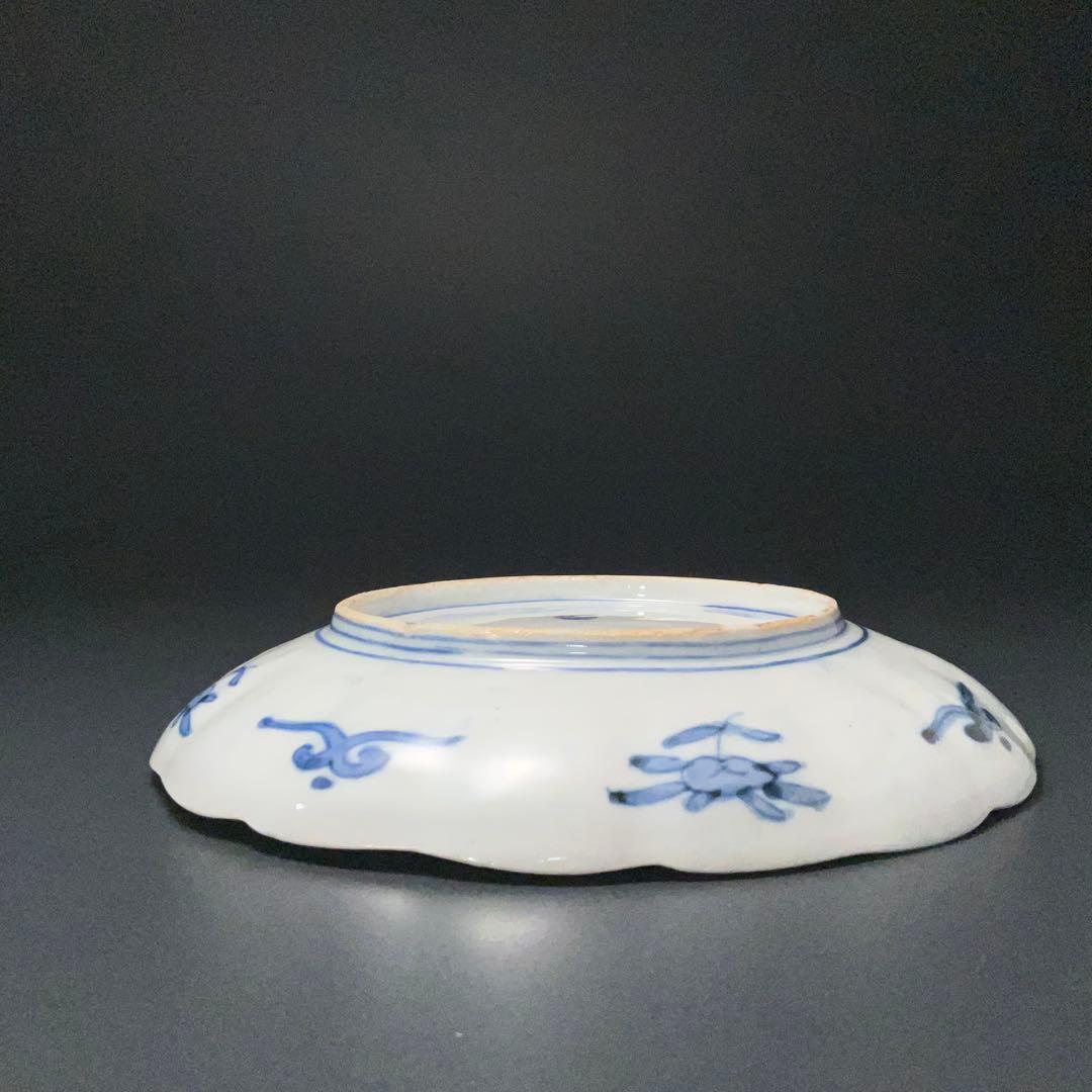 伊万里色絵窓絵花図七寸皿∅21㎝　赤絵　通り文　古伊万里　R1379B2