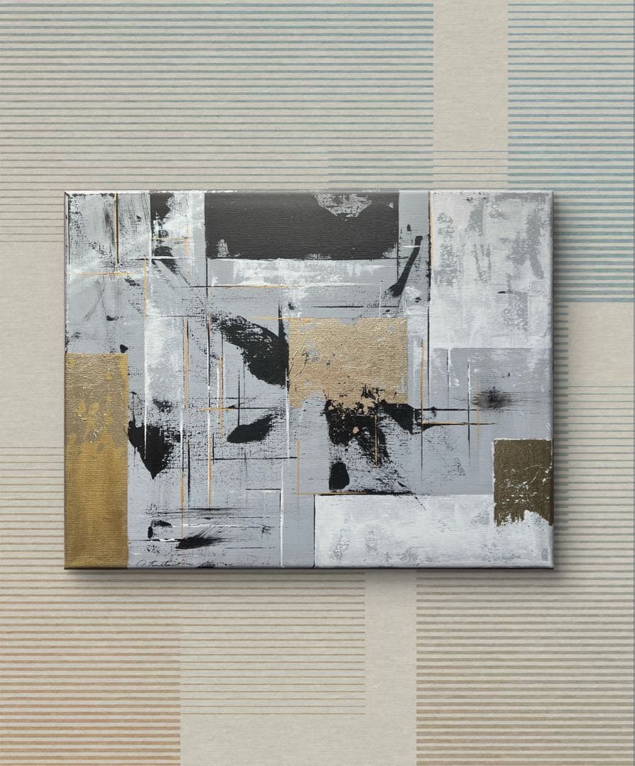 インテリア/和風/禅/絵画/アート/抽象画/モダン/ホテル/ホワイト/ゴールド