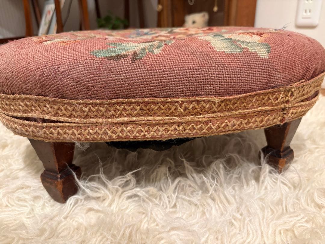 バティさま専用　プチポワン　フランス　アンティーク　フットスツール　オットマン