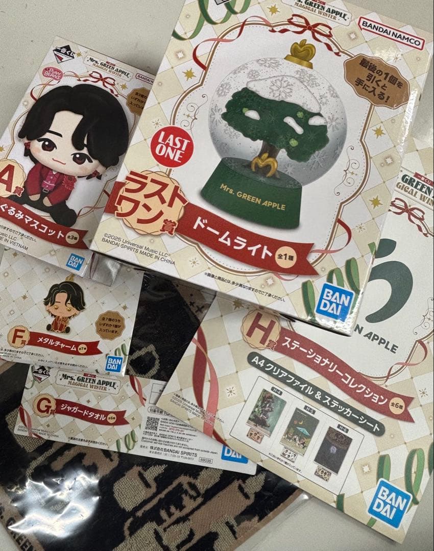 Mrs.green apple一番くじラストワン、A賞、F賞、G賞、H賞