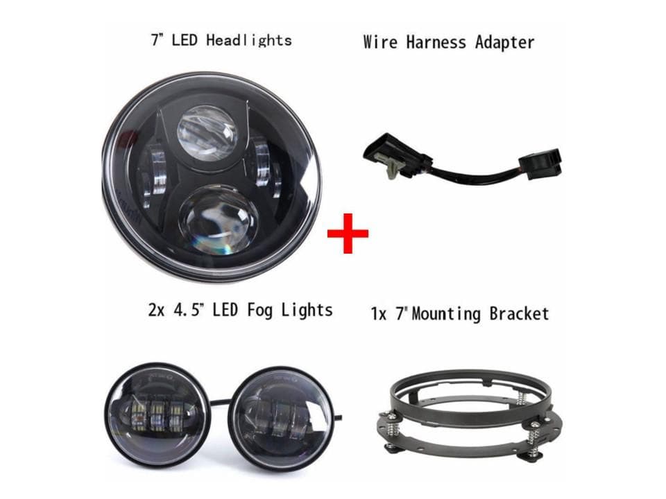 ☆即納☆ハーレー LEDヘッドライト 7インチ パッシング 左右 フォグライト