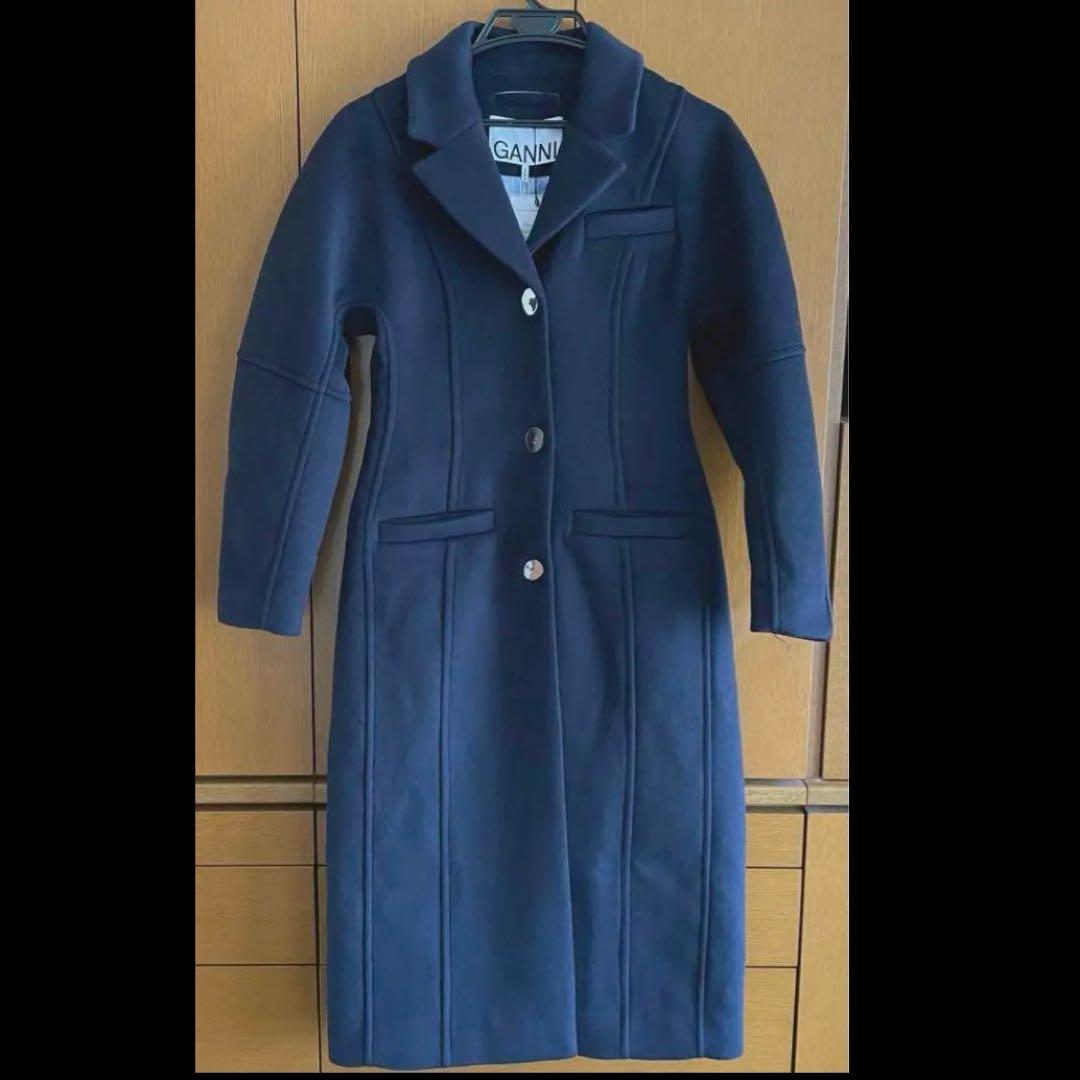 GANNI ガニー パフスリーブ チェスターコート ロングコート GANNI ガニー パフスリーブ チェスターコート ロングコート 【公式通販】