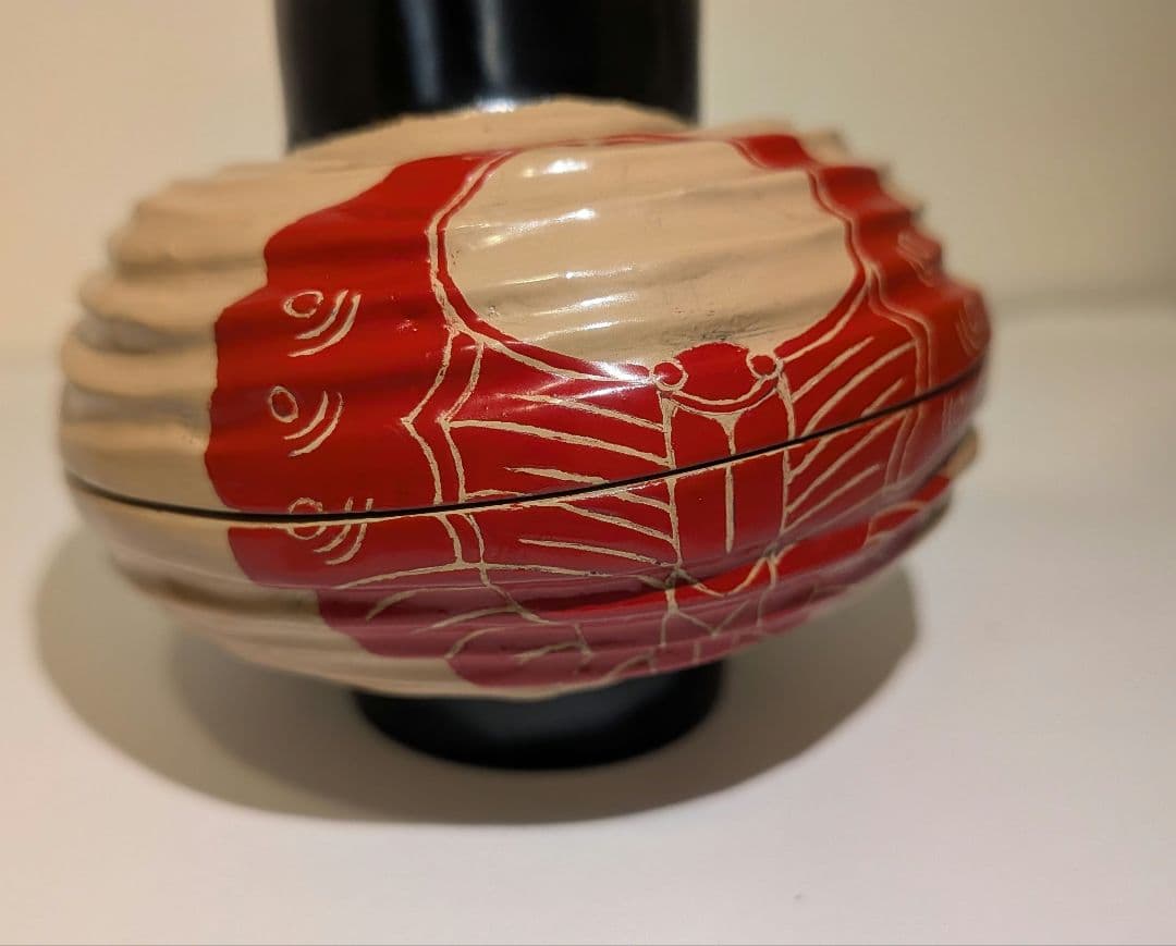 二代『川瀬表完』乾漆 提灯香合 茶道具 共箱 蝶 家紋