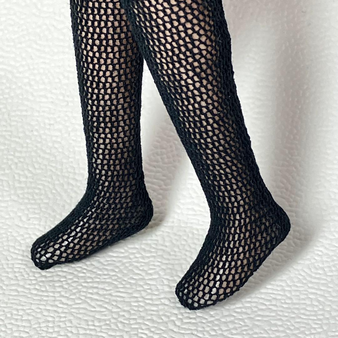 1〉リカちゃん タイツ風 メッシュ黒 ハンドメイド