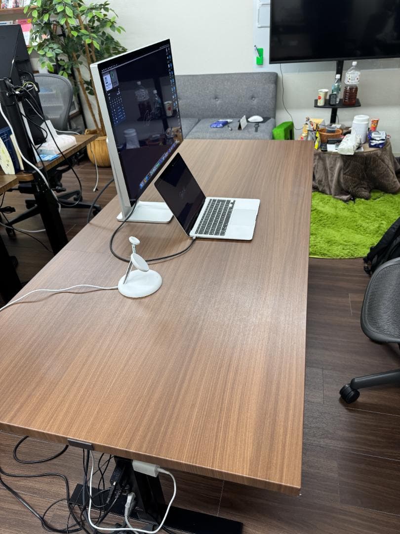 【KANADEMONO】THE TABLE スマート電動昇降脚（ブラック）