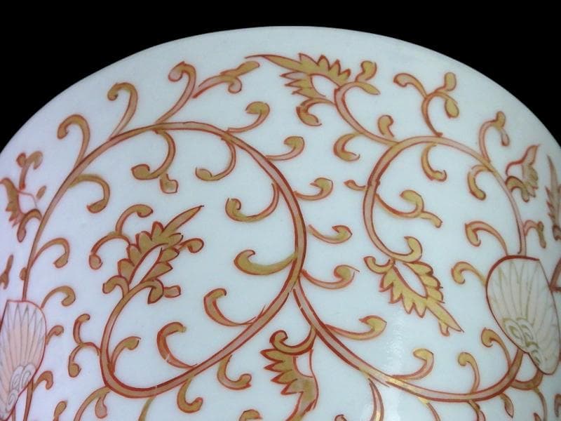 古伊万里　金襴手　金唐草の図　大振蕎麦猪口　E777AS-fbsc