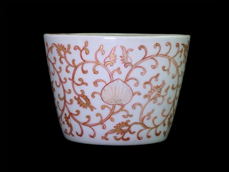 古伊万里　金襴手　金唐草の図　大振蕎麦猪口　E777AS-fbsc