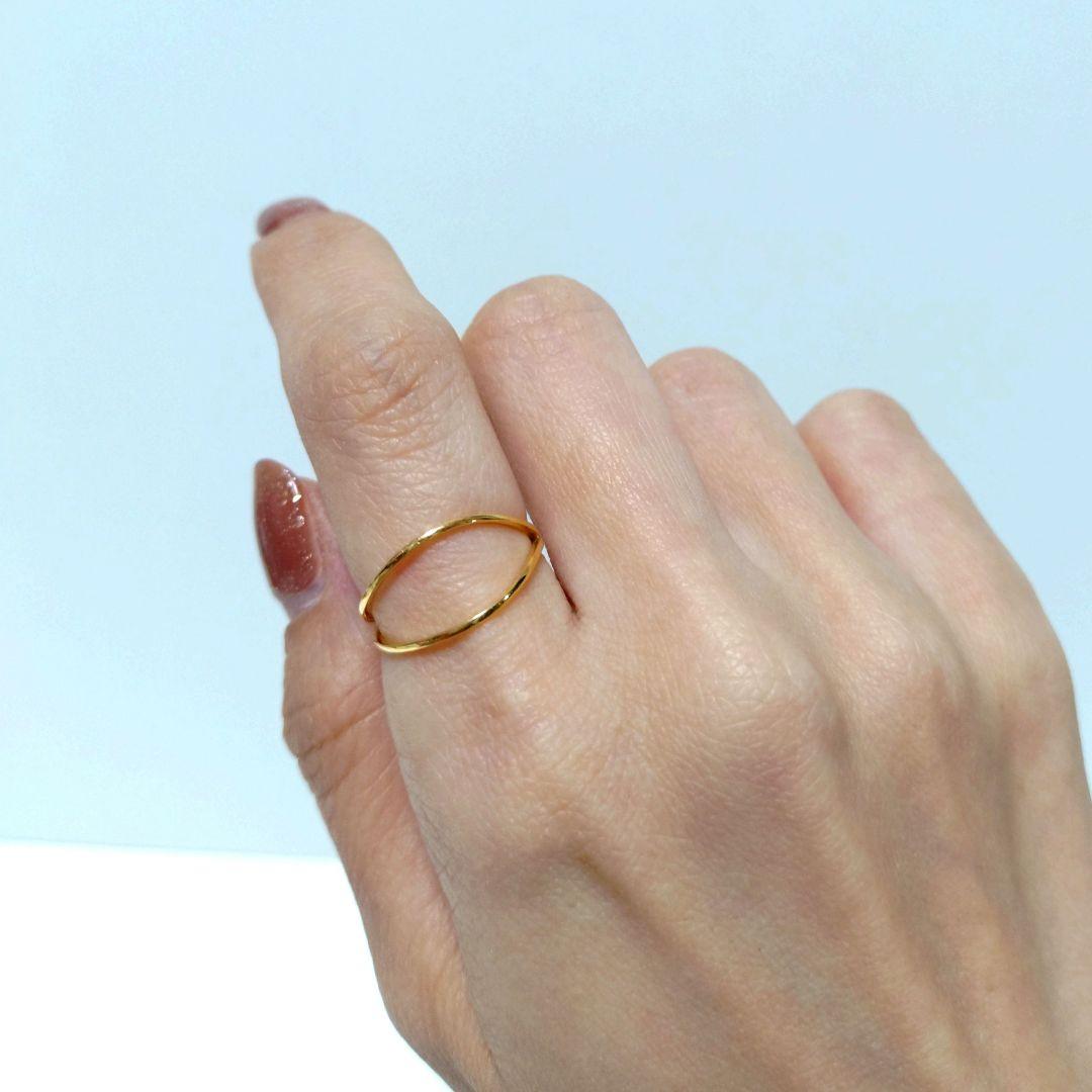 メザンジュ銀座リム K18YG 9.5号 ダブルアームリング