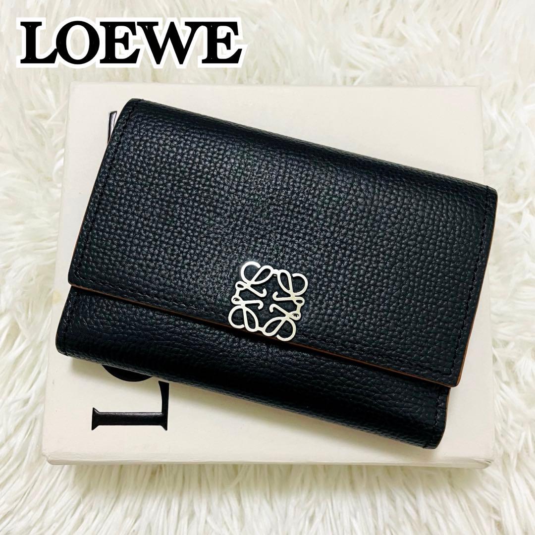 極美✨付属完備✨ロエベ 三つ折り財布 トライフォールド アナグラム