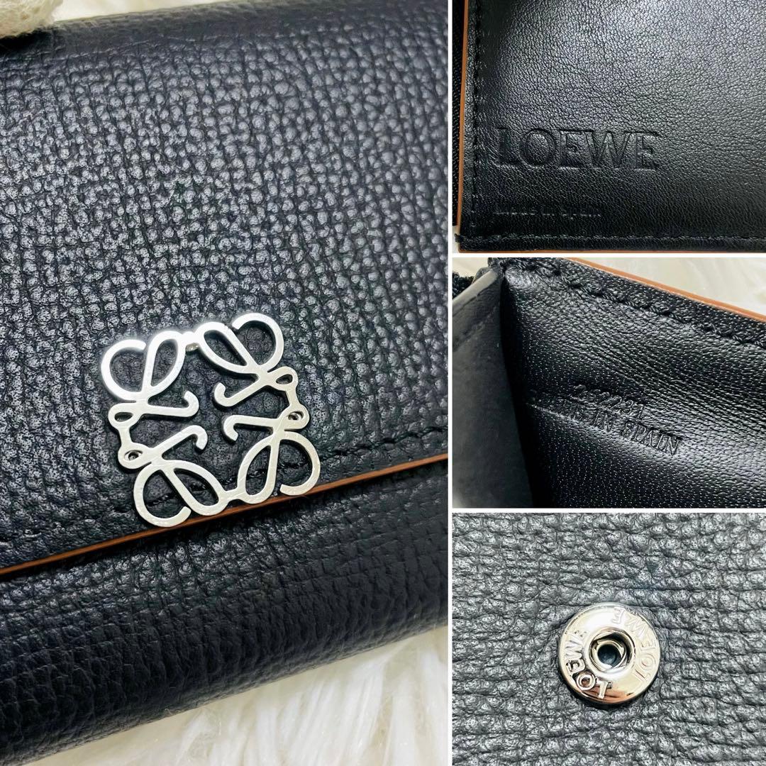 極美✨付属完備✨ロエベ 三つ折り財布 トライフォールド アナグラム