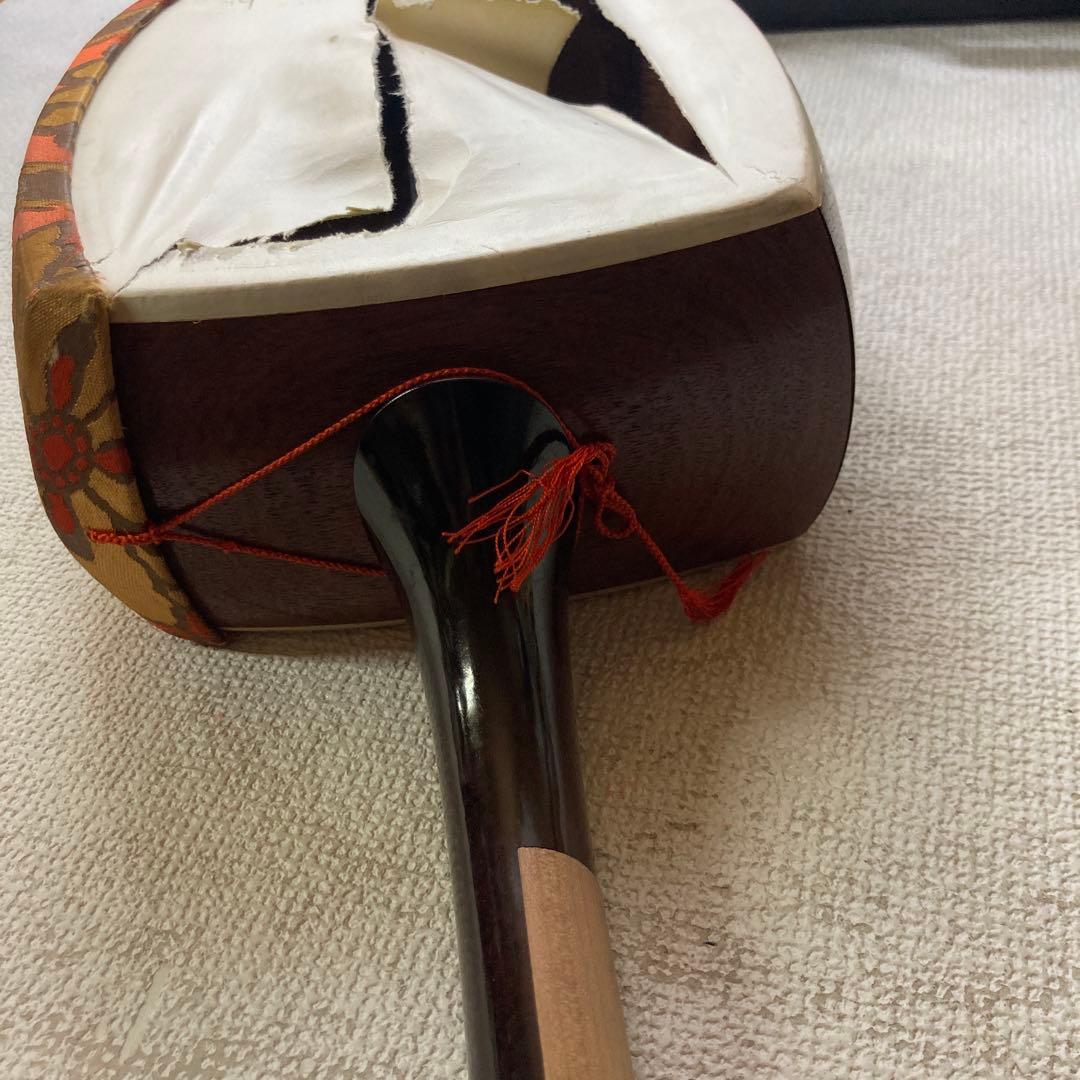 三味線 木製 付属品あり ケース付き 破れあり