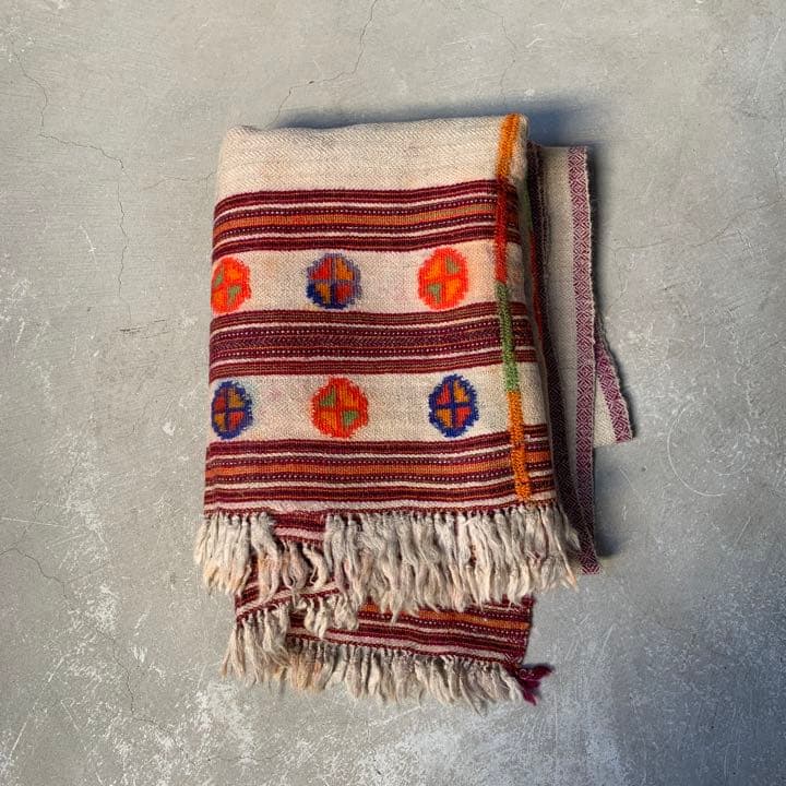 antique vintage ヒマラヤ ウール ブランケット ①