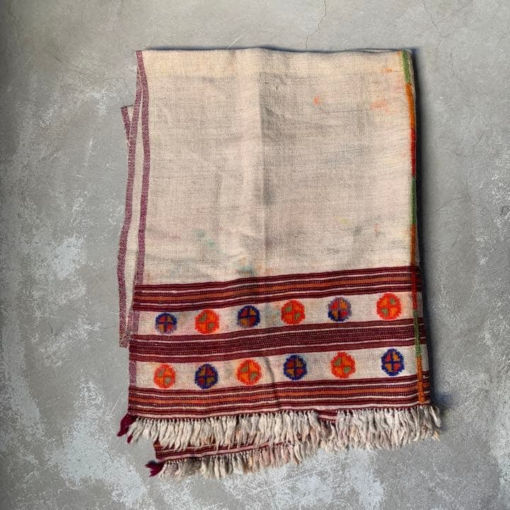antique vintage ヒマラヤ ウール ブランケット ①