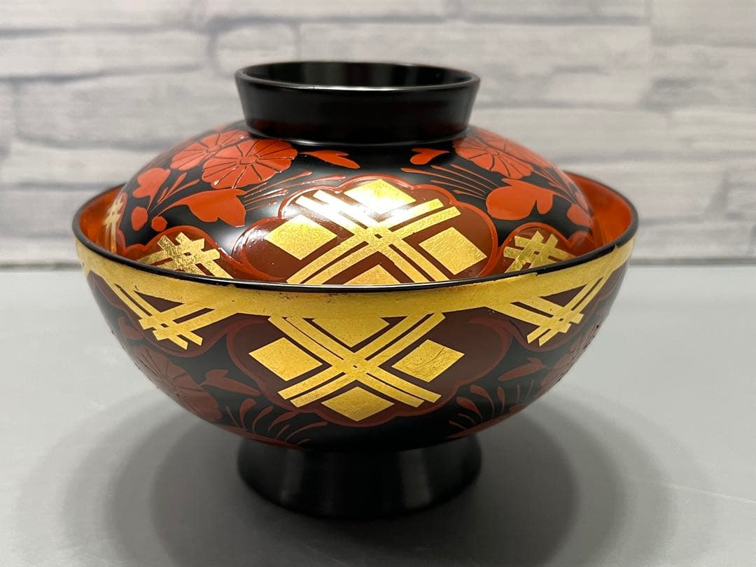 南部箔椀　五客　木製　美品