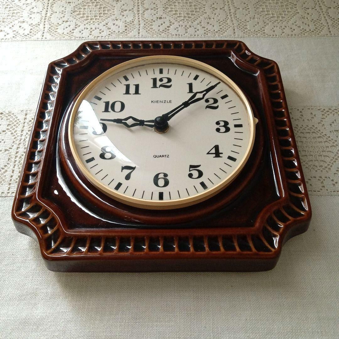 Kienzle 掛時計 ブラウン 陶器製　1970年代ドイツビンテージ