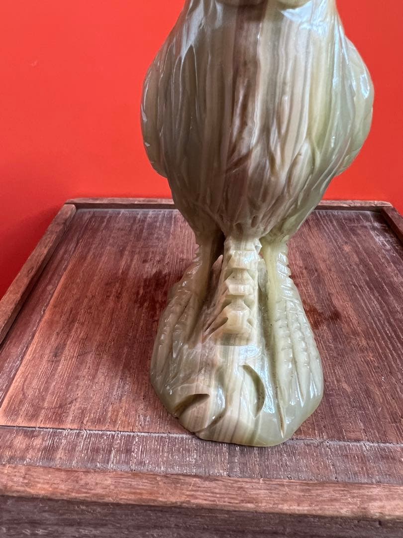 1495 特上彫 酉 鶏 置物 彫刻工芸品