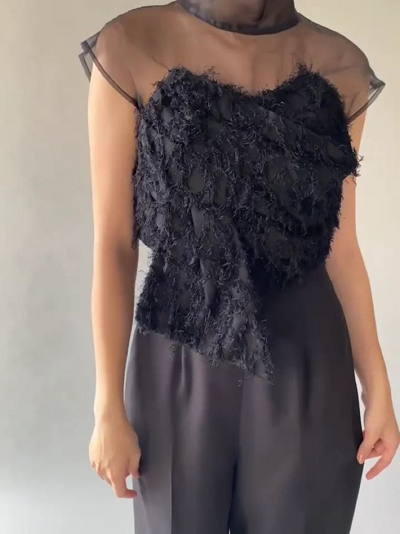 ＊試着のみ美品＊LADYカットジャガードベアパンツドレス