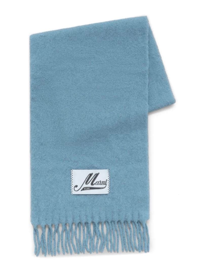 Marni アルパカマフラー ブルー レディース