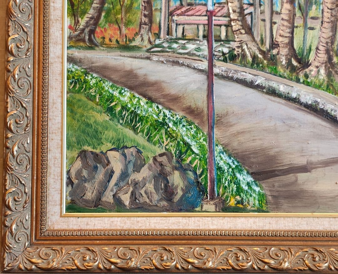 F30号 大型額縁 油彩画付【送料込】