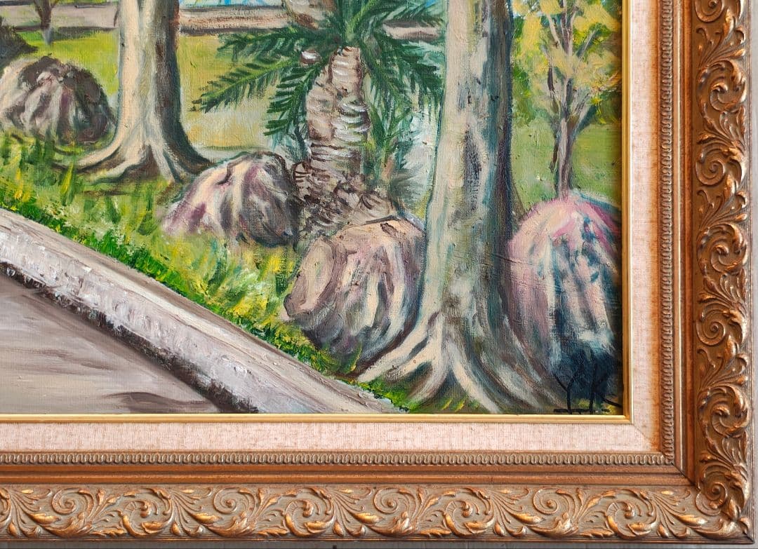 F30号 大型額縁 油彩画付【送料込】