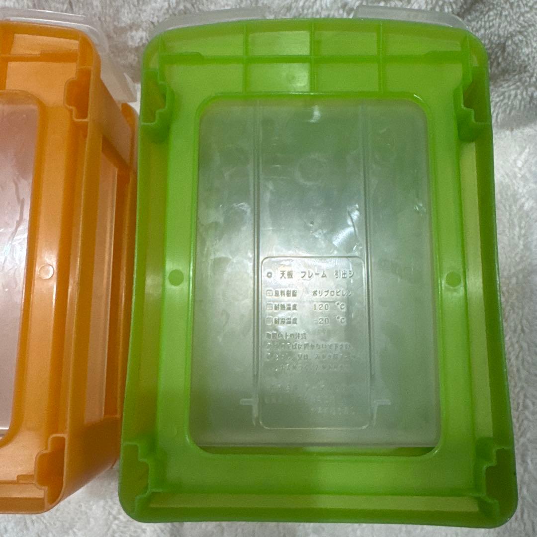 平成レトロ ハローキティ 3段ミニチェスト オレンジ グリーン セット