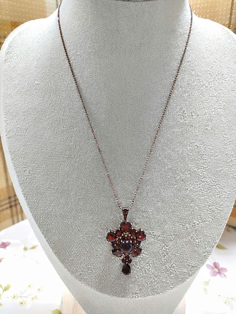 碌山 ラフィネ ガーネット ハート ブローチ ・ ペンダントトップ 2way