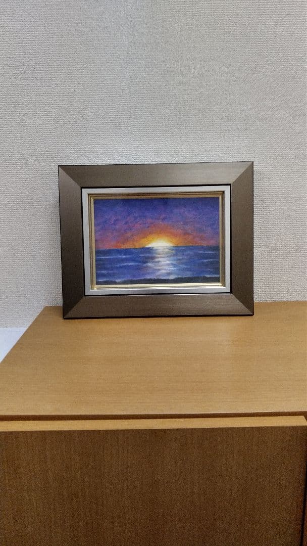油絵(自作)：ハワイの夕陽　自分が欲しい油絵を描いてます。世界で１枚の油絵です。
