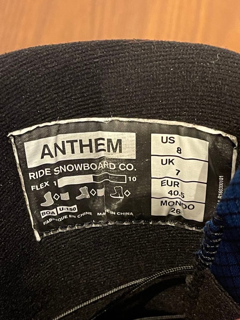 RIDE ANTHEM スノーボードブーツ BOAシステム ブラック 26cm